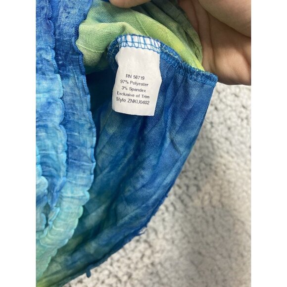 NY Collection  made USA ruffle short sleeve multicolor blouse women's size 2XL - Picture 6 of 7